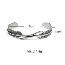 Ladda upp bild till gallerivisning, Silver fjäder armband | Nickelfri
