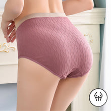 Ladda upp bild till gallerivisning, Plus Size Cotton Mid Waist Bekväma damtrosor som andas
