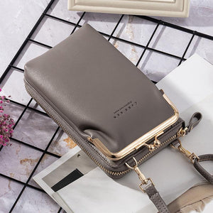 Telefonväska för kvinnor enfärgad crossbody-väska