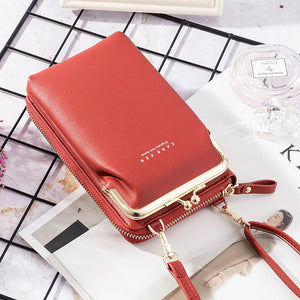 Telefonväska för kvinnor enfärgad crossbody-väska