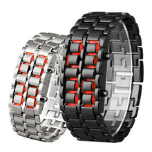 Ladda upp bild till gallerivisning, Herr Lava LED Digital armbandsur i rostfritt stål
