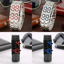 Ladda upp bild till gallerivisning, Herr Lava LED Digital armbandsur i rostfritt stål
