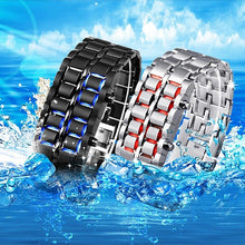 Ladda upp bild till gallerivisning, Herr Lava LED Digital armbandsur i rostfritt stål
