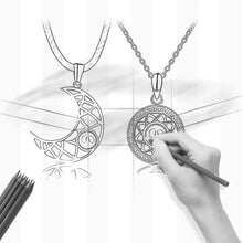 Ladda upp bild till gallerivisning, Alla hjärtans dag projektion solmåne stjärna par magnetiskt halsband
