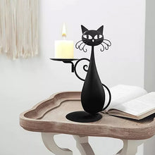 Ladda upp bild till gallerivisning, Svart kattljusstake
