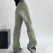 Ladda upp bild till gallerivisning, High Waist Pocket Straight Jeans
