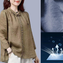 Ladda upp bild till gallerivisning, Casual långärmad blus i bomullslinne
