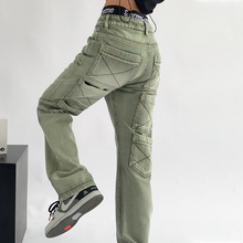 Ladda upp bild till gallerivisning, High Waist Pocket Straight Jeans

