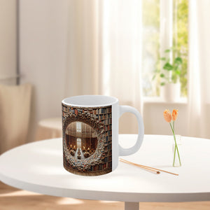3D bokhyllor Bibliotek Bokälskare Keramisk mugg