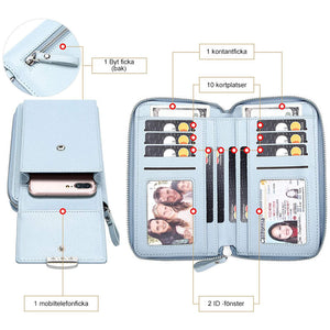 Elegant crossbody-telefonväska med flera platser