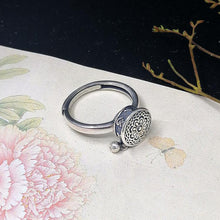 Ladda upp bild till gallerivisning, Buddhist Tibetan Prayer Wheel Ring OM Mantra Lotus Floral Ring
