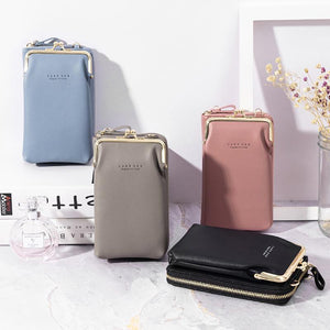 Telefonväska för kvinnor enfärgad crossbody-väska