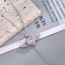 Ladda upp bild till gallerivisning, Rosa änglavingar halsband
