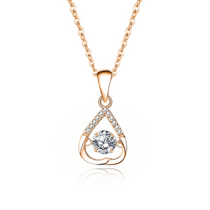 Glittrande Zirconia hjärta halsband