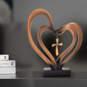 Jesus Entwined Hearts Cross