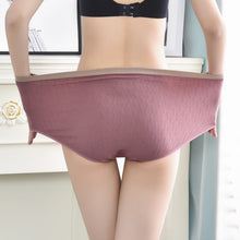 Ladda upp bild till gallerivisning, Plus Size Cotton Mid Waist Bekväma damtrosor som andas
