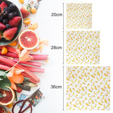 Ladda upp bild till gallerivisning, Organic &amp; Reusable Beeswax Food Wraps – 3 Pcs (S/M/L)
