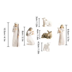 Willow Tree Nativity Figurines 6 PCs Resin Easter Ornament