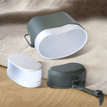 Ladda upp bild till gallerivisning, Green  Mess Kit Tin with Leather Strap Dinner Box
