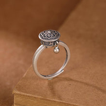 Ladda upp bild till gallerivisning, Buddhist Tibetan Prayer Wheel Ring OM Mantra Lotus Floral Ring
