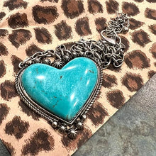 Ladda upp bild till gallerivisning, Boho turkos hjärtsmycke halsband
