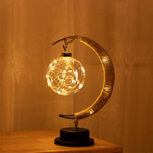 Ladda upp bild till gallerivisning, Handgjord garnrottingboll LED månformad lampa
