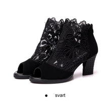 Ladda upp bild till gallerivisning, Lace Mesh Chunky högklackade skor
