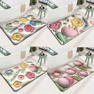 3D-absorberande silikon lera badrumsgolvmatta