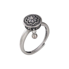 Ladda upp bild till gallerivisning, Buddhist Tibetan Prayer Wheel Ring OM Mantra Lotus Floral Ring
