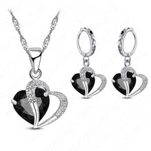 Ladda upp bild till gallerivisning, Hjärta design zirkon halsband hänge örhängen set
