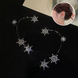 Zirconia snöflinga örhängen utan piercing