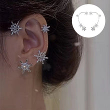 Ladda upp bild till gallerivisning, Zirconia snöflinga örhängen utan piercing
