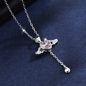 Cupid Heart Halsband med rörliga vingar