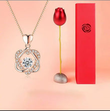 Ladda upp bild till gallerivisning, 💖Alla hjärtans dag present💝hjärta halsband set med ros
