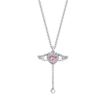 Ladda upp bild till gallerivisning, Rosa änglavingar halsband
