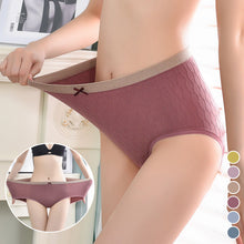 Ladda upp bild till gallerivisning, Plus Size Cotton Mid Waist Bekväma damtrosor som andas
