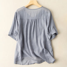 Ladda upp bild till gallerivisning, V-ringad topp med knapp
